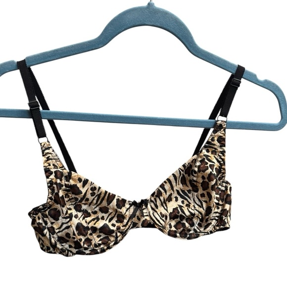 CHEETAH Women's Silky Underwire Bra Size 36B No padding Sexy Animal Print EUC - Picture 8 of 12